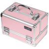 Geanta Makeup din Aluminiu cu Oglinda, Elegant Pink – LUXORISE