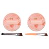 Kit Sprancene 2 in 1 Kiss Beauty Peach, 2 Eyelinere Crema-gel, 2 Pudre Sprancene + Pensule Aplicare